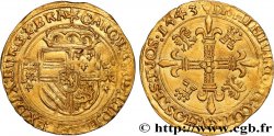 PAYS-BAS ESPAGNOLS - DUCHÉ DE BRABANT - CHARLES V DIT CHARLES QUINT Couronne d’or au soleil 1543 Anvers TTB+/SUP 