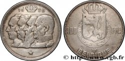 BELGIQUE 100 Francs portraits des quatre rois de Belgique, légende française 1950 