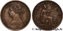 ROYAUME-UNI 1 Farthing Victoria “Bun Head” 1861 