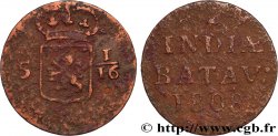 NETHERLANDS INDIES 5 1/16 Gulden (1 Duit) 1808 Enkhuizen