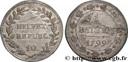 SWITZERLAND - HELVETIC REPUBLIC 1 Batzen (10 Rappen) République Helvétique 1799 