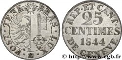 SCHWEIZ - REPUBLIK GENF 25 Centimes - Canton de Genève 1844 
