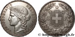 SUIZA 5 Francs Helvetia 1909 Berne