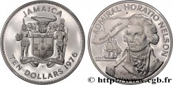 JAMAICA 10 Dollars Proof Amiral Nelson 1976 Franklin