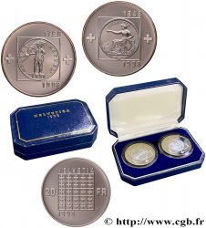 SCHWEIZ Coffret Proof 2 x 20 Francs  1998 Berne - B