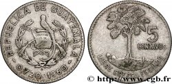 GUATEMALA 5 Centavos emblème au quetzal 1960  XF 