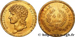 ITALY - KINGDOM OF NAPLES - JOACHIM MURAT 40 Lire or, rameaux longs 1813 Naples