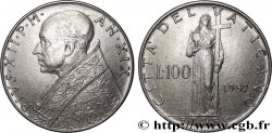 VATICAN ET ÉTATS PONTIFICAUX 100 Lire Pie XII an XIX / Fides tenant la croix 1957 Rome