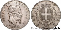 ITALIE - ROYAUME D&nbsp;ITALIE - VICTOR-EMMANUEL II 5 Lire  1873 Milan