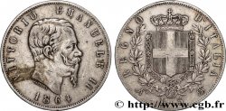 ITALIE - ROYAUME D ITALIE - VICTOR-EMMANUEL II 5 Lire  1864 Naples