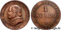 VATICAN ET ÉTATS PONTIFICAUX 1 Soldo Pie IX an XXI buste large 1867 Rome