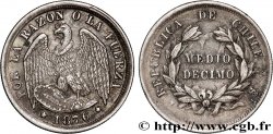 CHILE 1/2 Decimo 1876 Santiago