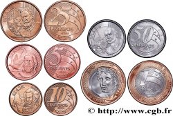 BRÉSIL Lot 5 monnaies 5, 10, 25 & 50 Centavos, 1 Real 2022 