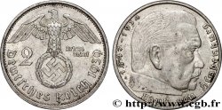 DEUTSCHLAND 2 Reichsmark Maréchal Paul von Hindenburg 1939 Berlin