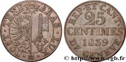 SUISSE - RÉPUBLIQUE DE GENÈVE 25 Centimes 1839 