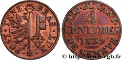 SWITZERLAND - REPUBLIC OF GENEVA 4 Centimes - Canton de Genève 1839 