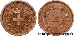 SWITZERLAND 2 Centimes (Rappen) croix suisse 1883 Berne - B