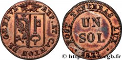 SUISSE - RÉPUBLIQUE DE GENÈVE 1 Sol 1833  TTB+ 