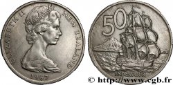 NEW ZEALAND 50 Cents Elisabeth II / trois-mats Endeavour 1967 