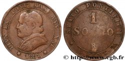 VATICAN ET ÉTATS PONTIFICAUX 1 Soldo Pie IX an XXI buste large 1867 Rome