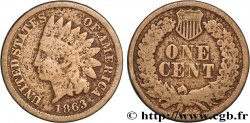 ÉTATS-UNIS D AMÉRIQUE 1 Cent tête d’indien 2e type 1863 Philadelphie
