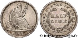 ESTADOS UNIDOS DE AMÉRICA 1/2 Dime (5 Cents) Liberté assise 1837 Philadelphie