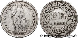 SUISSE 2 Francs Helvetia 1886 Berne