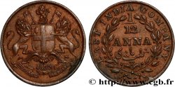 INDES BRITANNIQUES 1/12 Anna East India Company 1835 Madras