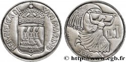 SAN MARINO 1 Lire armes / femme au drapeau 1973 