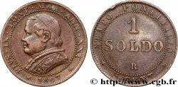 VATICAN ET ÉTATS PONTIFICAUX 1 Soldo Pie IX an XXI buste large 1867 Rome