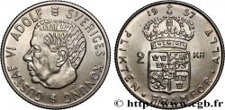 SUÈDE 2 Kronor Gustave V 1957 