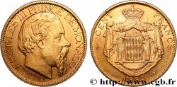 MONACO - PRINCIPALITY OF MONACO - CHARLES III 100 Francs or  1884 Paris