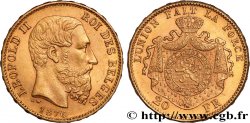 OR, PALLADIUM ET PLATINE INVESTISSEMENT 20 Francs Léopold II 1876 Bruxelles