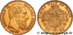 ORO, PALADIO Y PLATINO INVERSIÓN 20 Francs Léopold II 1877 Bruxelles