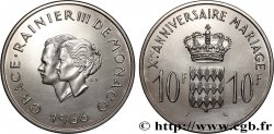 MONACO 10 Francs argent, dixième anniversaire du mariage 1966 Paris