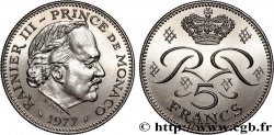 MONACO 5 Francs Rainier III / monogramme couronné 1977 Paris