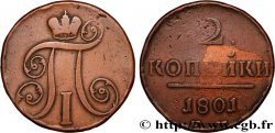 RUSSLAND 2 Kopecks monogramme Alexandre Ier 1801 Ekaterinbourg