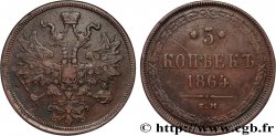 RUSSLAND 5 Kopecks aigle bicéphale 1864 Ekaterinbourg