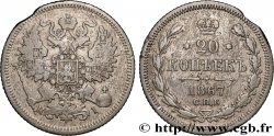 RUSSLAND 20 Kopecks aigle bicéphale 1867 Saint-Petersbourg