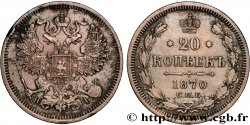 RUSSLAND 20 Kopecks aigle bicéphale 1870 Saint-Petersbourg