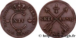 SWEDEN 1/4 Skilling Monogramme de Charles XIV 1825 