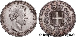 ITALIE - ROYAUME DE SARDAIGNE - CHARLES-ALBERT 5 Lire Charles Albert, roi de Sardaigne 1844 Turin TTB 