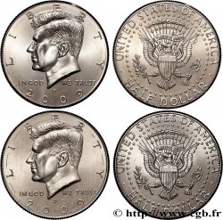 UNITED STATES OF AMERICA Lot de deux 1/2 Dollar Kennedy 2009 Philadelphie + Denver