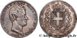 ITALIA - REGNO DE SARDINIA - CARLO ALBERTO 5 Lire  1842 Gênes