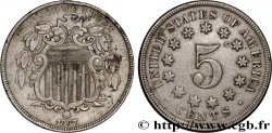 STATI UNITI D AMERICA 5 Cents bouclier variété sans rayons entre les étoiles 1867 Philadelphie