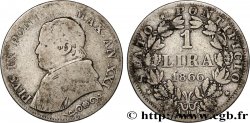 VATICAN ET ÉTATS PONTIFICAUX 1 Lira Pie IX type petit buste an XXI 1866 Rome