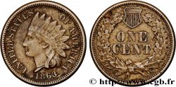 ÉTATS-UNIS D AMÉRIQUE 1 Cent tête d’indien 2e type 1863 Philadelphie