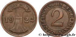 GERMANY 2 Rentenpfennig gerbe de blé 1924 Stuttgart XF 