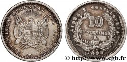 URUGUAY 10 Centesimos emblème  1893 Santiago TTB 