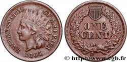 UNITED STATES OF AMERICA 1 Cent tête d’indien, 2e type variété avec L sur le ruban 1864 